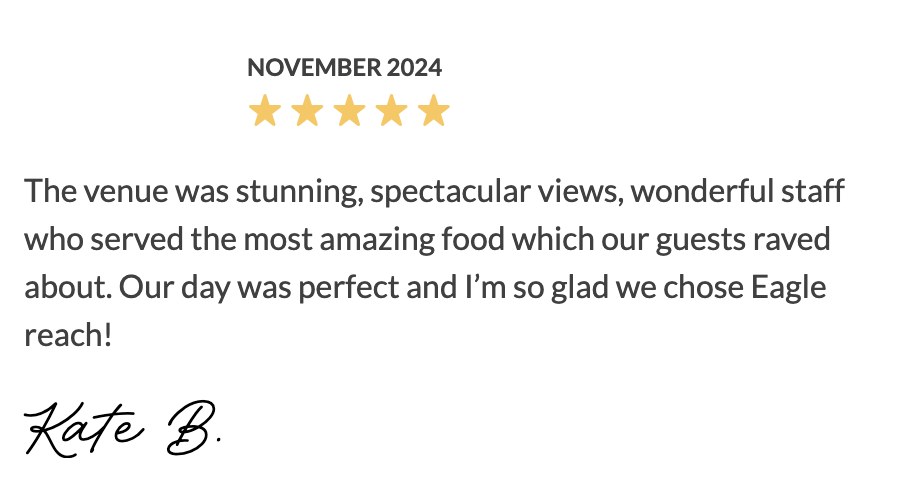 Five-star Easy Weddings review from Kate B.